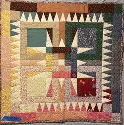 Geometric Quilted Wall Hanging or Baby Quilt