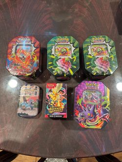 Pokémon TCG Tins and Booster Bundle Lot