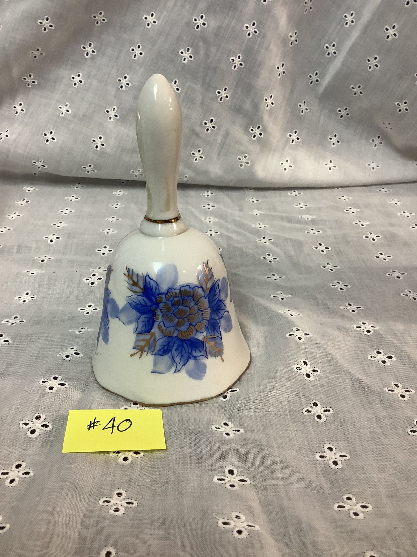 Vintage Porcelain bell With Blue Flowers (#40)