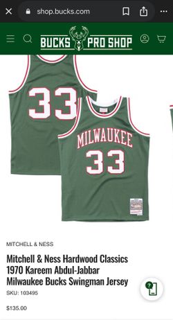 Mitchell & Ness Hardwood Classics 1970 Kareem Abdul-Jabbar Milwaukee Bucks Swingman Jersey