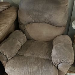 Microfiber electric recliner tan