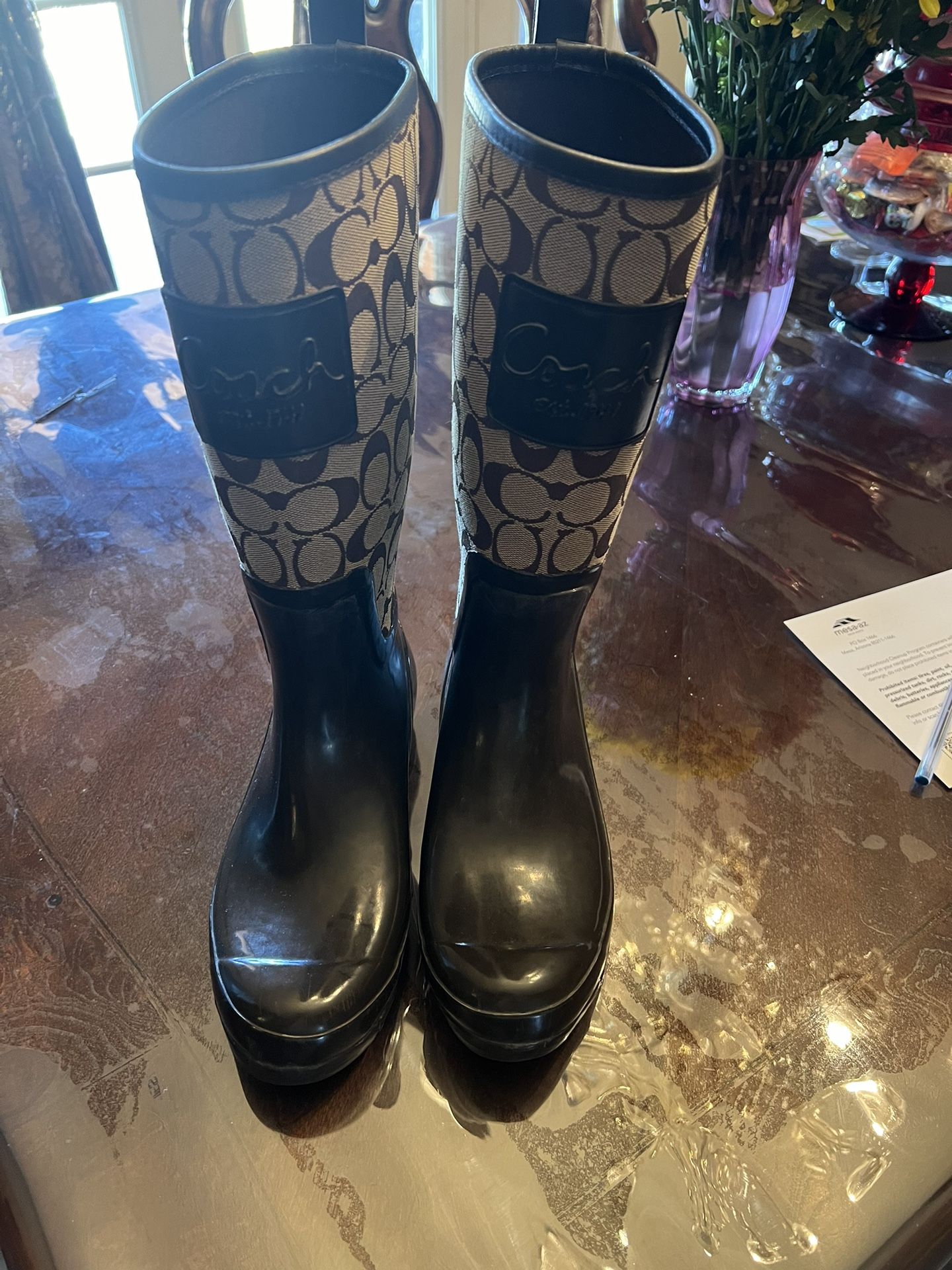 coach rain boots