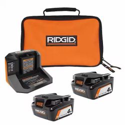 Rigid 18V lithium-ion (2)4.0Ah Battery Starter kit