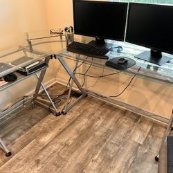 Glass Table Computer Desk