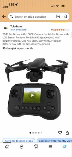 [ BRAND NEW] Toladrone TD12Pro Foldable Drone with 1080P Camera & Built-In LCD Screen Remote