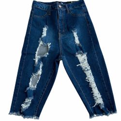 Fashion Nova blue jeans with distressed details Size 5