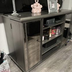 Mirrored TV Stand - Solid Wood