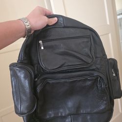 Black Leather Backpack. Excellent Condition 