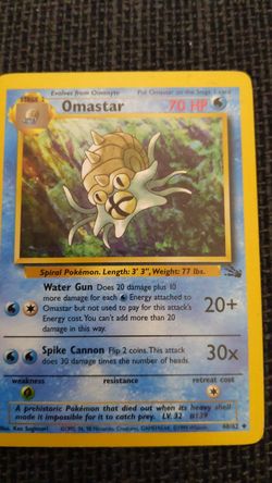 Omastar pokemon card (original series)