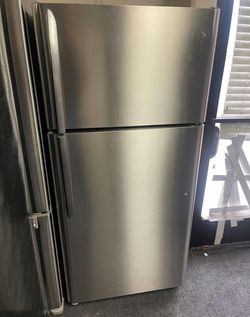 Top Freezer Stainless Steel Fridge - Great Condition