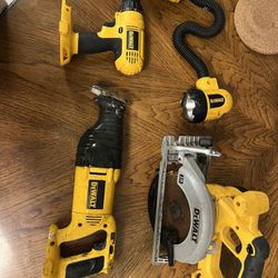 DeWalt 18V Tool Set – Drill, Circular Saw, Sawzall + Battery & Charger