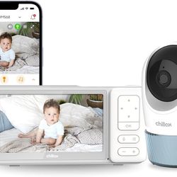 CHILLAX DM568 Video Baby Monitor – 2K QHD Baby Monitor with Camera and Audio w/Remote Pan‑Tilt‑Zoom, 5″ 720p Color Screen, Auto Dimming LED, Night Lig