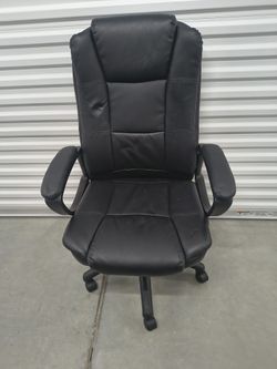 Black leather office chair