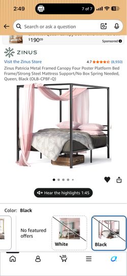 Brand Queen Canopy Bed Frame
