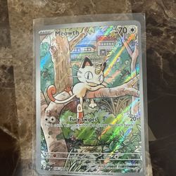 Meowth 106/094 Illustration Rare Pokemon Card Paldean Fates NM