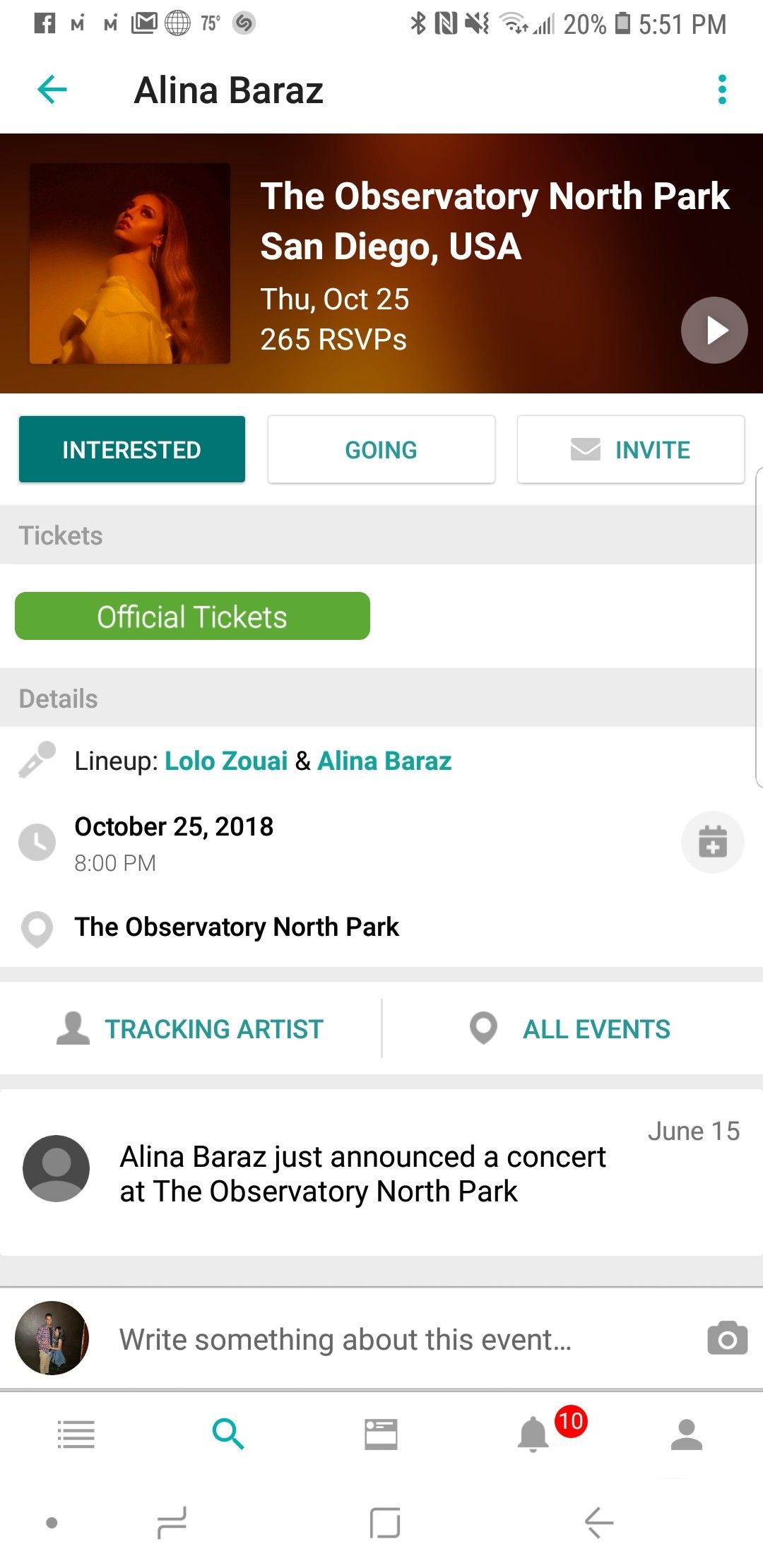 Alina tickets