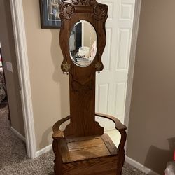 Vintage Oak Hall Tree