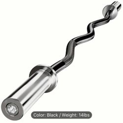 Curl Bar Nice quality sleek black 300 Lb. Weight Capacity 