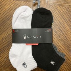 NWT Spyder Men’s Quarter Socks 5 Pairs