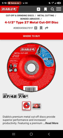 Diablo 4-1/2" Type 27 Metal Cut-Off Disc