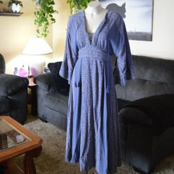 Free People Boho Maxi Dress Hippie Bohemian Western