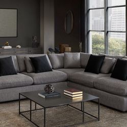 Modern Grey Sectional Sofa Couch $50 Down With Financing 