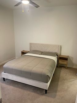 Queen Bed Frame + Mattress – Like New
