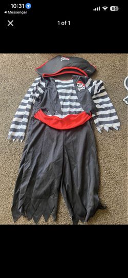 Boys Pirate Costume Size 4-6