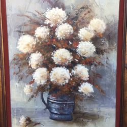 Beautiful Original Vintage Lee Reynolds Still Life Painting Framed, Signed 40x50