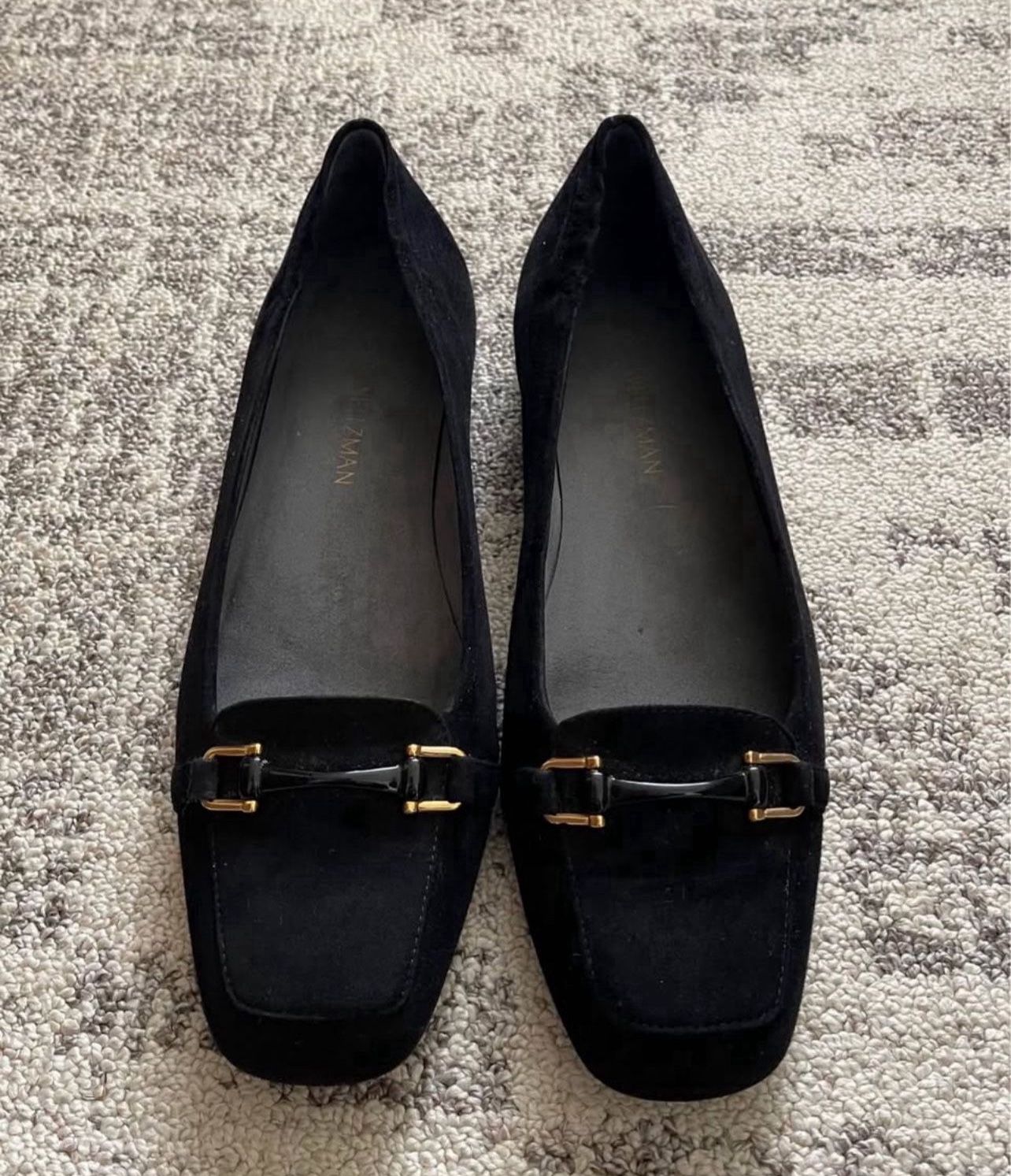 Stuart Weitzman Mocnroll Horse bit Brown Suede Loafers Shoes Size 9.5