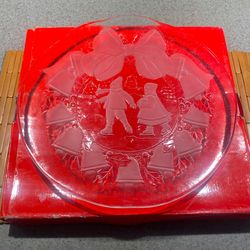 Holiday Crystal Serving Plate