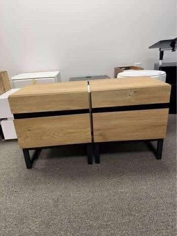 WAMPAT set of 2 Modern End Table with 2 Drawers