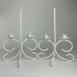 Vintage Pair of 1950’s Metal Candelabra Centerpieces by Homco 