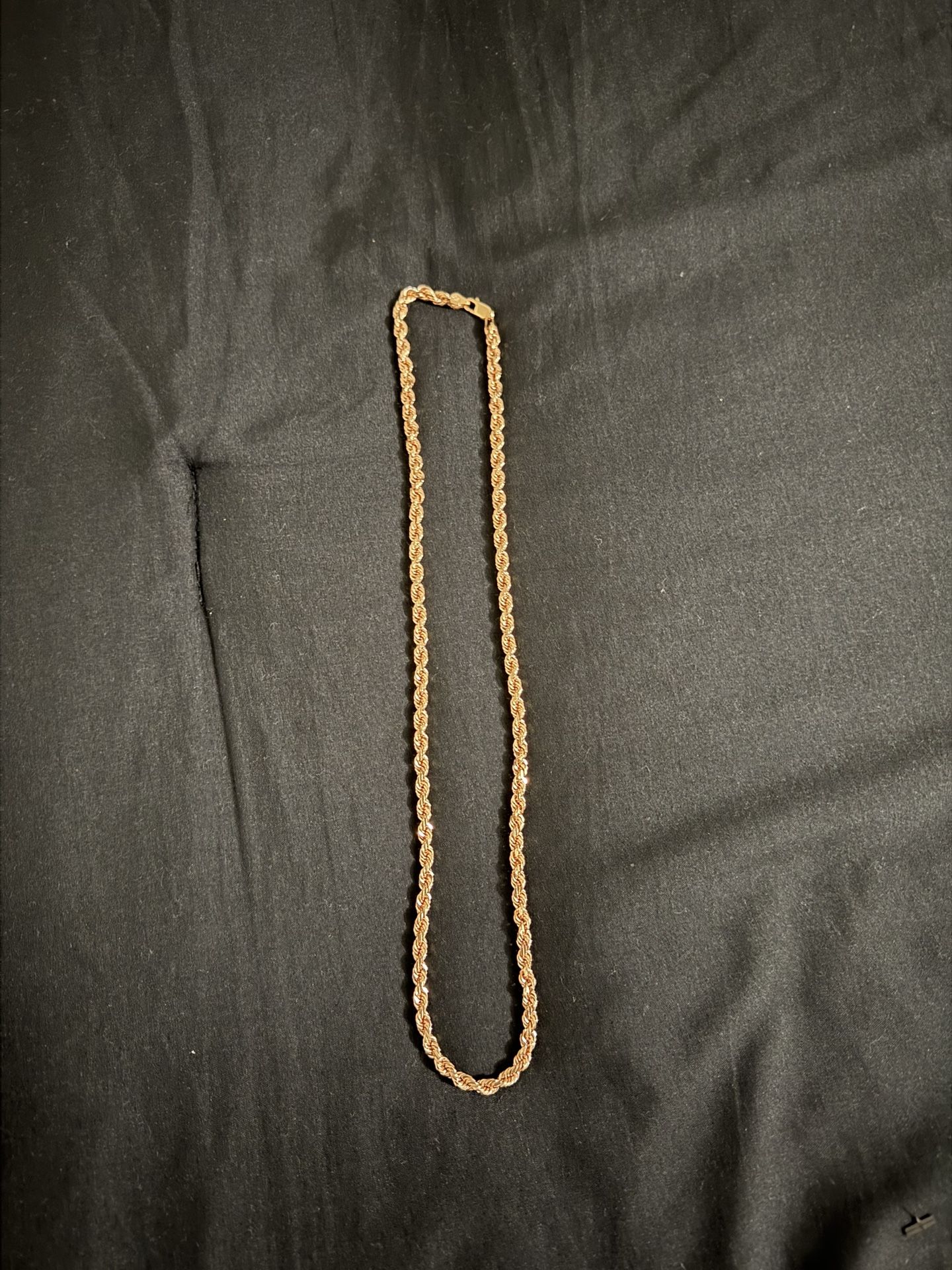 14k Rose Gold Rope Chain 22 Inch