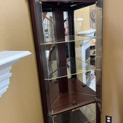 Corner Shelf Display Glass Doors