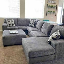 U SHAPE 3 PIECES LARGE SECTIONAL COUCH 