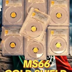 1945-Mo Mexico Gold 🌟🌟 2 Pesos 🌟🌟PCGS MS66 