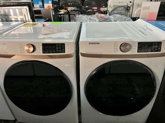 Samsung 27 Inch Wide 5 Cu. Ft. Front Load Washer and 27 Inch Wide 7.5 Cu. Ft. Electric Dryer Laundry