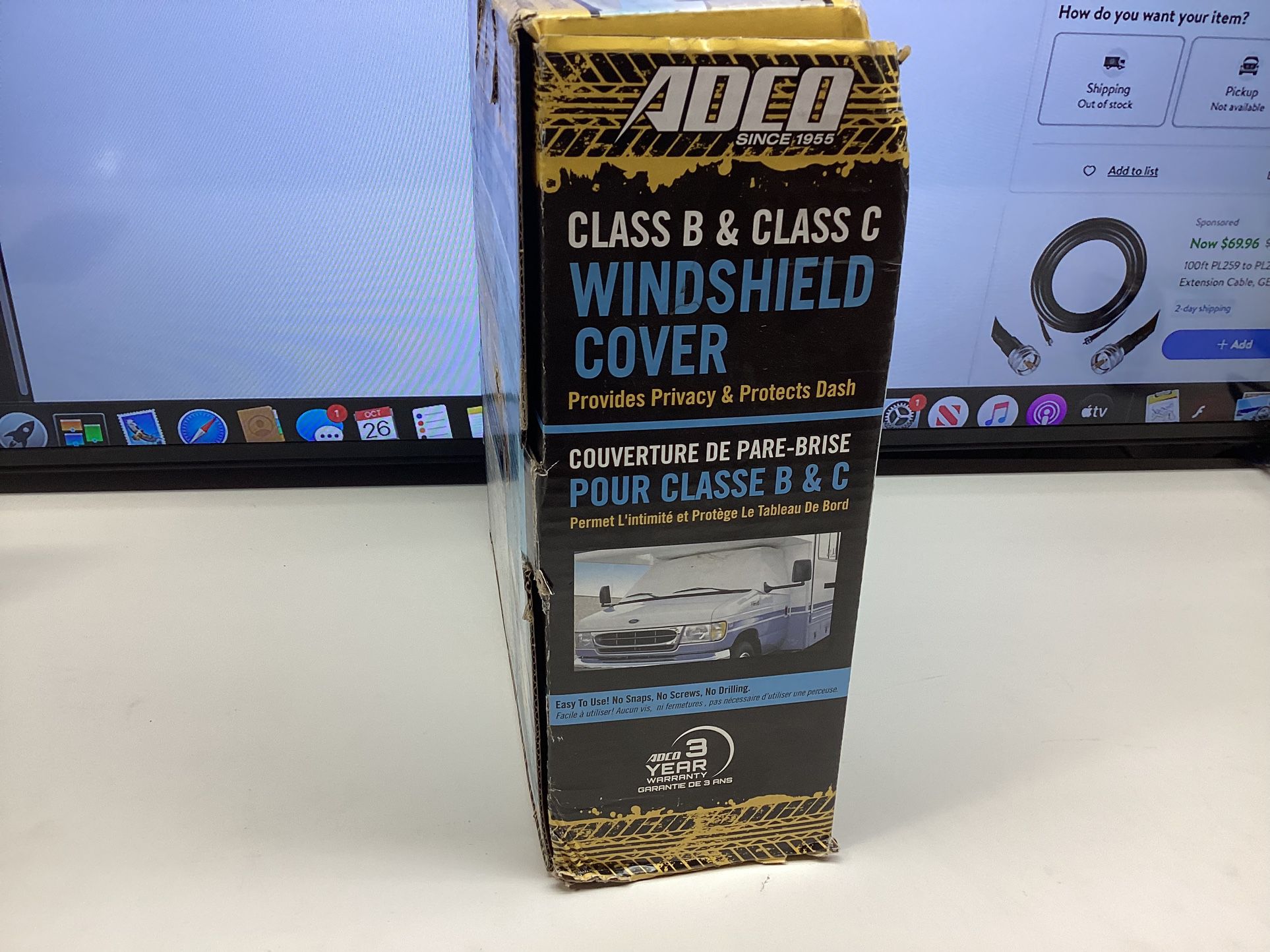 ADCO CLASS C B WINDSHIELD COVER FORD TRANSIT 2015-2018  2425 Camper Rv MOTORHOME
