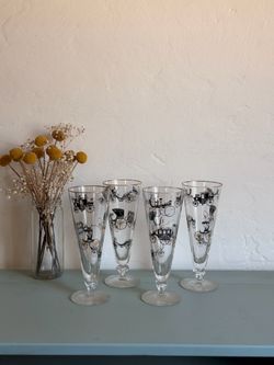 Vintage Libby 1900’s Automobiles Pilsner Glasses