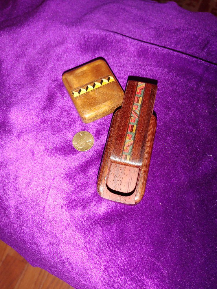 Wooden Snuff Boxes. Small
