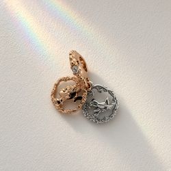 Pandora Disney Dangle Charm – Two-Tone Rose Gold & Silver