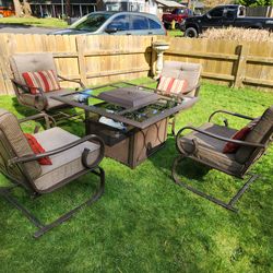🔥Outdoor Fire Table/Patio Conversation SET-Excellent Condition!