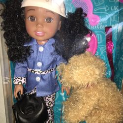 14in Doll/dog Set Includes 11PCS Brand New