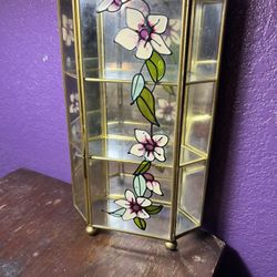 Curio cabinet, vintage brass
