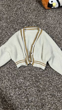 Cream cropped cardigan