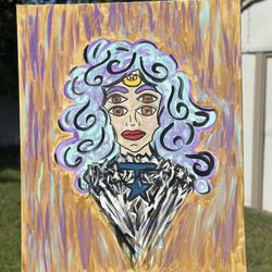“Celestial gaze” 24x30 Acrylic On Stretched Canvas 