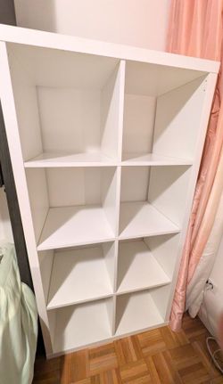 White IKEA Kallax 2x4 Shelf