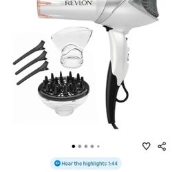 REVLON Infrared Hair Dryer with Diffuser & Concentrator - Ionic Ceramic Blow Dryer for Frizz Control