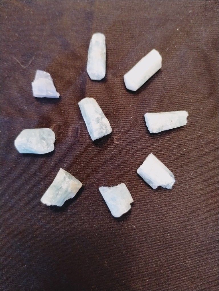 9 Aquamarine Crystals